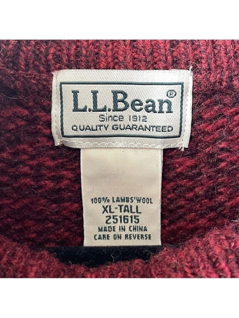 L.L.Bean Lambswool Pullover Sweater - Picture 3 of 3